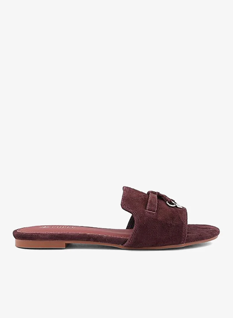 Cuple Women Buckle Detail Flat Slides