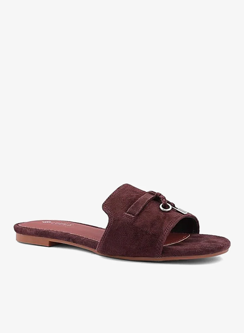 Cuple Women Buckle Detail Flat Slides