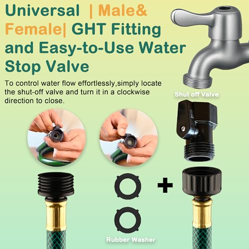 Orgrimmar Garden Hose No Leaking for Watering: No Kink and Lightweight - 1/2" Water Hoses 15 FT with Fittings for Outdoor and Yard - Image 3