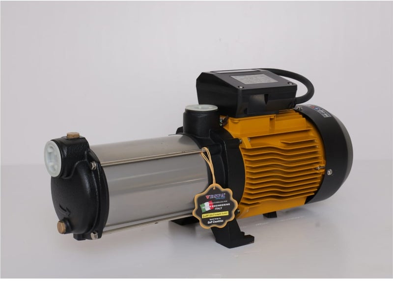 VESPA MH 170/3M 2HP Horizontal Multistage Water Pump SS316 Impeller 170 LPM 37m Head 1.25 Inch Inlet Outlet 220V Single Phase