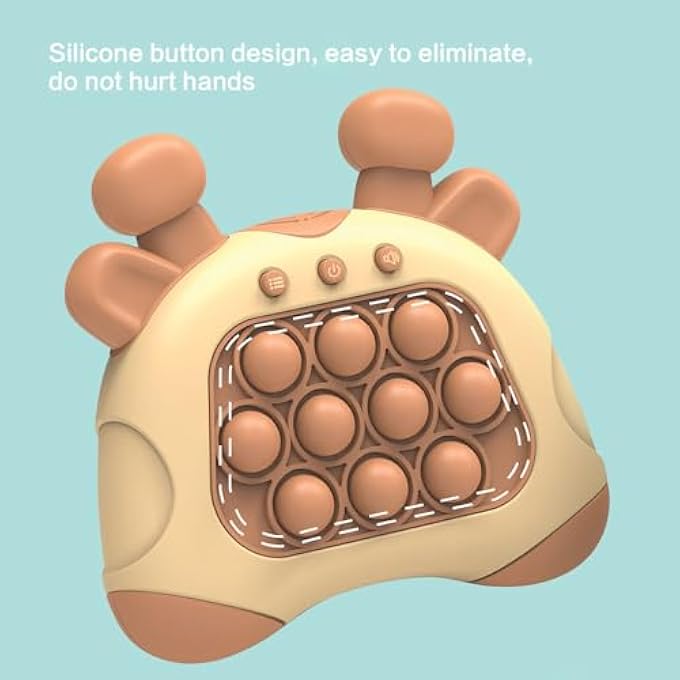 QUICK PUSH POP LIGHT UP GAMES, ELECTRONIC FIDGET POP QUICK PUSH BUBBLES STRESS POP FIDGETS HANDHELD GAME FOR BOYS GIRLS(BROWN) - Image 4