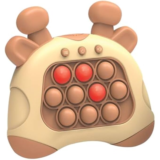 QUICK PUSH POP LIGHT UP GAMES, ELECTRONIC FIDGET POP QUICK PUSH BUBBLES STRESS POP FIDGETS HANDHELD GAME FOR BOYS GIRLS(BROWN) - Image 1
