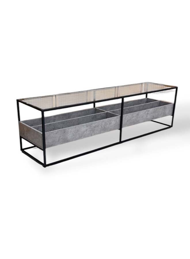 Living Glass-Wood Plasma Table 160 CM