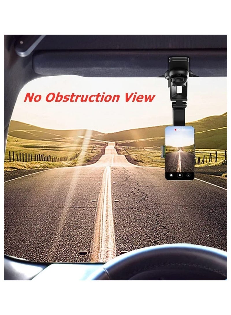 Car Phone Holder Mount Multifunctional Cell Phone Stand HIYITKS Universal Adjustable Arm Cradles Car Holder Mount Phone Car Clip Mount for Sun Visor Rearview Mirror Steering Wheel - Image 3