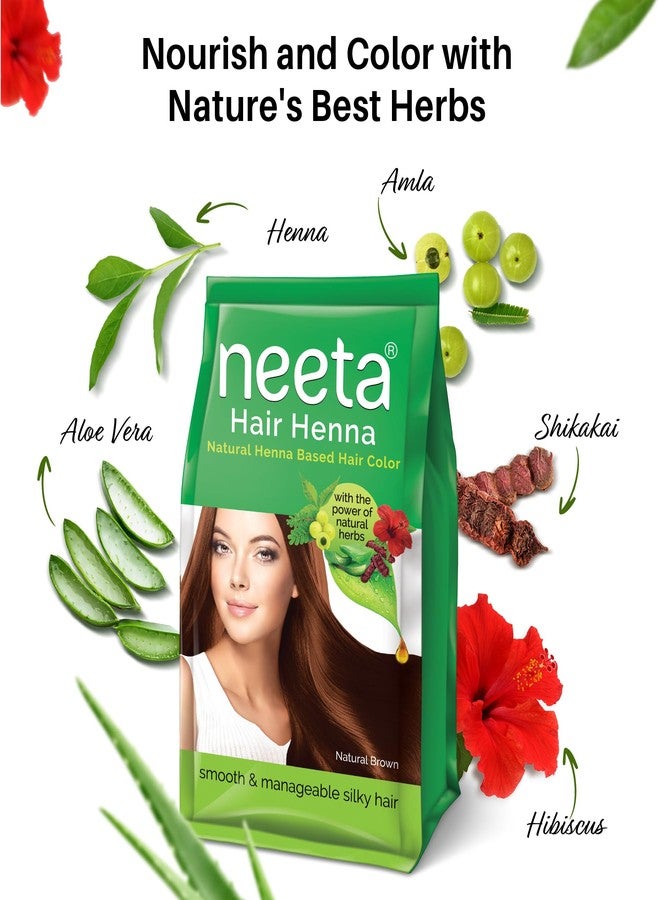 Neeta Natural Henna Based Hair Color With The Power Of Natural Herbs For Smooth & Silky Hair (125Gm Natural Brown) - Image 3