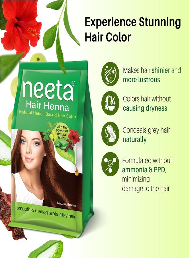 Neeta Natural Henna Based Hair Color With The Power Of Natural Herbs For Smooth & Silky Hair (125Gm Natural Brown) - Image 4