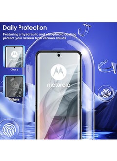 SNBFA 2 Sets 3-in-1 Flexible Screen Protector for Motorola Razr 50 , with Fingerprint Unlock Compatible, Full Adhesive Soft Film Phone Display Cover Accessory for Moto Razr 50  - Image 3