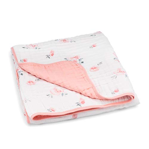 Parker Baby Co. Parker Baby Muslin Blanket  100 Soft Cotton Toddler Quilt  Baby Muslin Swaddle  Gender Neutral Design 47 x 47 Blanket 