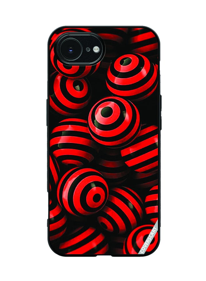 COVERSCART Protective Case Cover For Apple iPhone 16e Red And Black Balls Design Multicolour