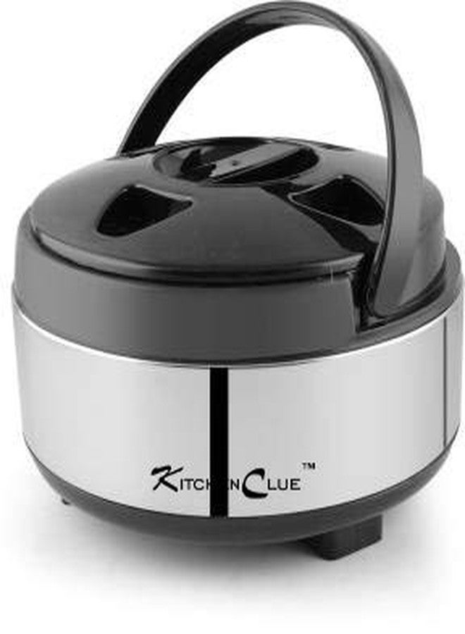 KITCHEN CLUE Stainless Steel Thermoware Casseroles for Keeping Food hot with Easy to Carry Handle, PUF Insulation in Elegant Steel Finish - Image 1