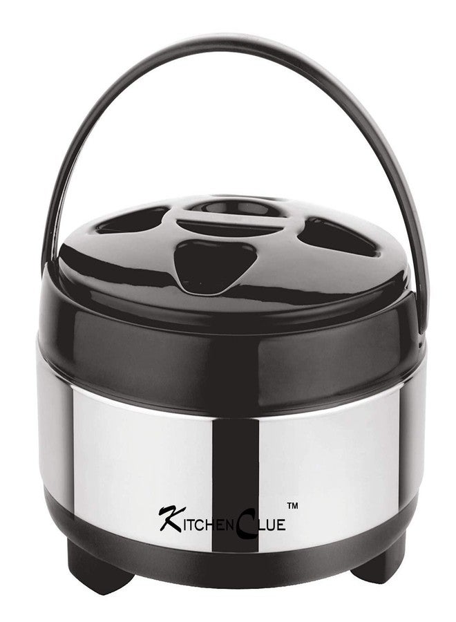 KITCHEN CLUE Stainless Steel Thermoware Casseroles for Keeping Food hot with Easy to Carry Handle, PUF Insulation in Elegant Steel Finish - Image 3