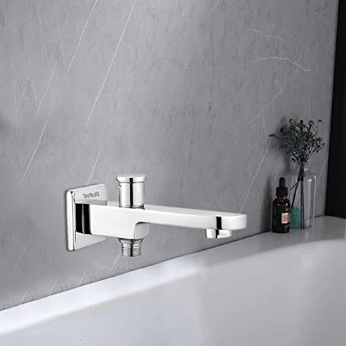 Ruhe® Pristine Bath Tub Spout Tip-Ton Faucet/Tap with Chrome Finish for Bathtubs | Wall Mount | Bathtub Spout with Flange | Brass Faucet Tap - Image 1