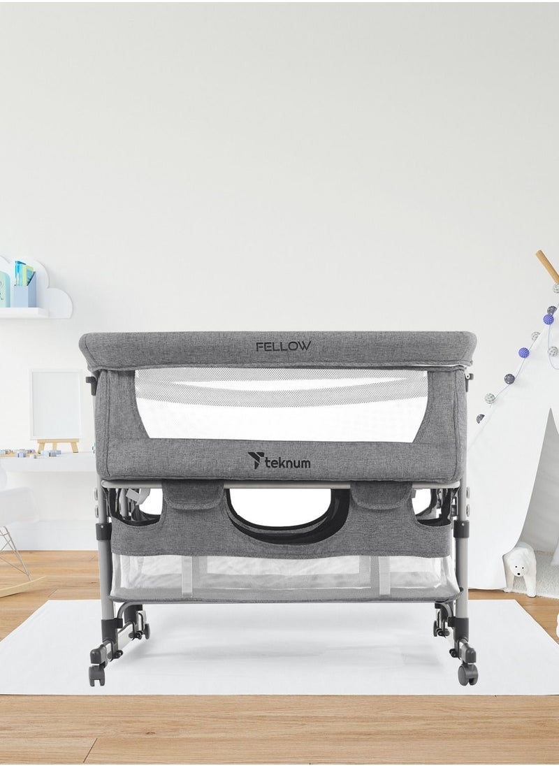 Twin Bed Side Fellow Horizontally Adjustable Base - Grey, 95x90x88 Cm - pzsku/Z19EE8793F02D575FD314Z/45/_/1685945190/2714f4cb-56cd-4f98-9a7b-4910f364d8db