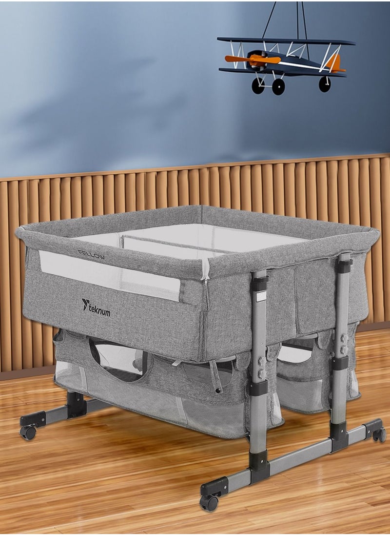 Twin Bed Side Fellow Horizontally Adjustable Base - Grey, 95x90x88 Cm - pzsku/Z19EE8793F02D575FD314Z/45/_/1685945190/50260235-05d1-41da-be63-77851be07338