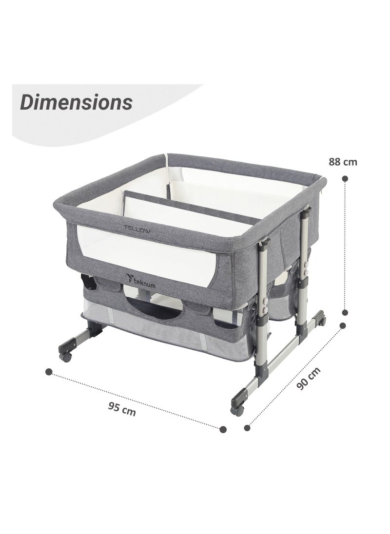 Twin Bed Side Fellow Horizontally Adjustable Base - Grey, 95x90x88 Cm - pzsku/Z19EE8793F02D575FD314Z/45/_/1685945192/431f7579-760c-4201-ab9f-b68664ec45c2