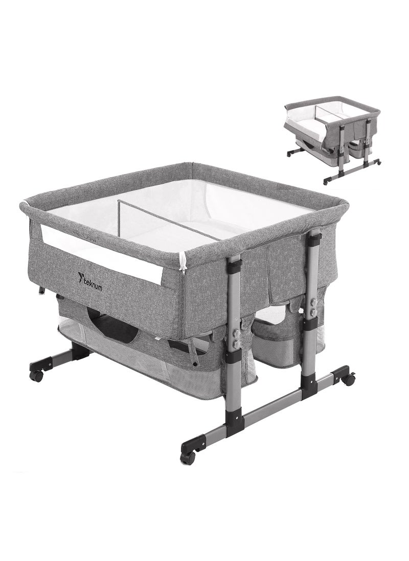 Twin Bed Side Fellow Horizontally Adjustable Base - Grey, 95x90x88 Cm - pzsku/Z19EE8793F02D575FD314Z/45/_/1685945193/cabeb77a-5dd8-47c5-9a55-9ae2496c28b4