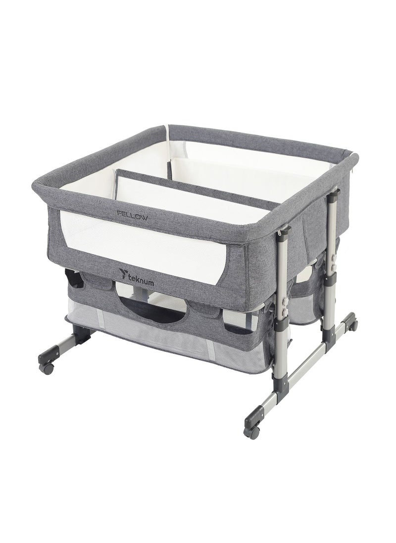 Twin Bed Side Fellow Horizontally Adjustable Base - Grey, 95x90x88 Cm - pzsku/Z19EE8793F02D575FD314Z/45/_/1687244012/e0ae62b1-31a9-4f3e-b97b-0368c860a9d9