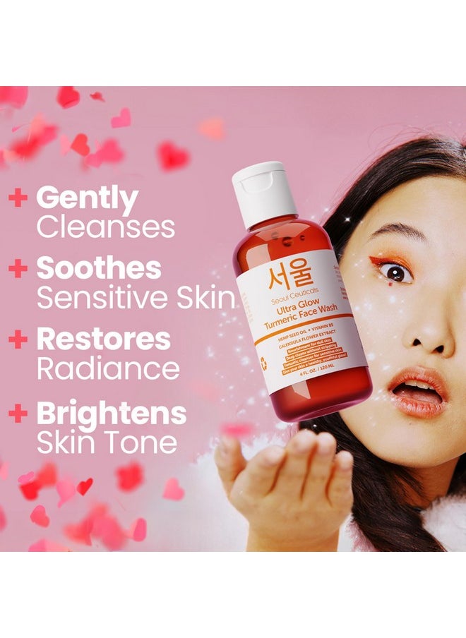 seoulceuticals SeoulCeuticals Korean Turmeric Face Wash Cleanser - Vegan Cruelty Free Korean Skincare Facial Cleanser - K Beauty Skin Care for Dry Sensitive Skin 4oz  - Image 2