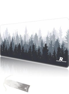 Rock Pow Large Mouse Pad Extended Gaming Mouse Pad Non-Slip Rubber Base Mouse pad Office Desk Mat Smooth Cloth Surface Keyboard Mouse Pads for Computers (800 * 300 * 3mm)Forest  - Image 1
