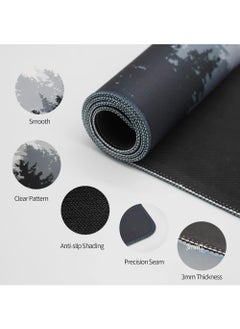 Rock Pow Large Mouse Pad Extended Gaming Mouse Pad Non-Slip Rubber Base Mouse pad Office Desk Mat Smooth Cloth Surface Keyboard Mouse Pads for Computers (800 * 300 * 3mm)Forest  - Image 4