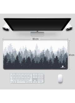 Rock Pow Large Mouse Pad Extended Gaming Mouse Pad Non-Slip Rubber Base Mouse pad Office Desk Mat Smooth Cloth Surface Keyboard Mouse Pads for Computers (800 * 300 * 3mm)Forest  - Image 3