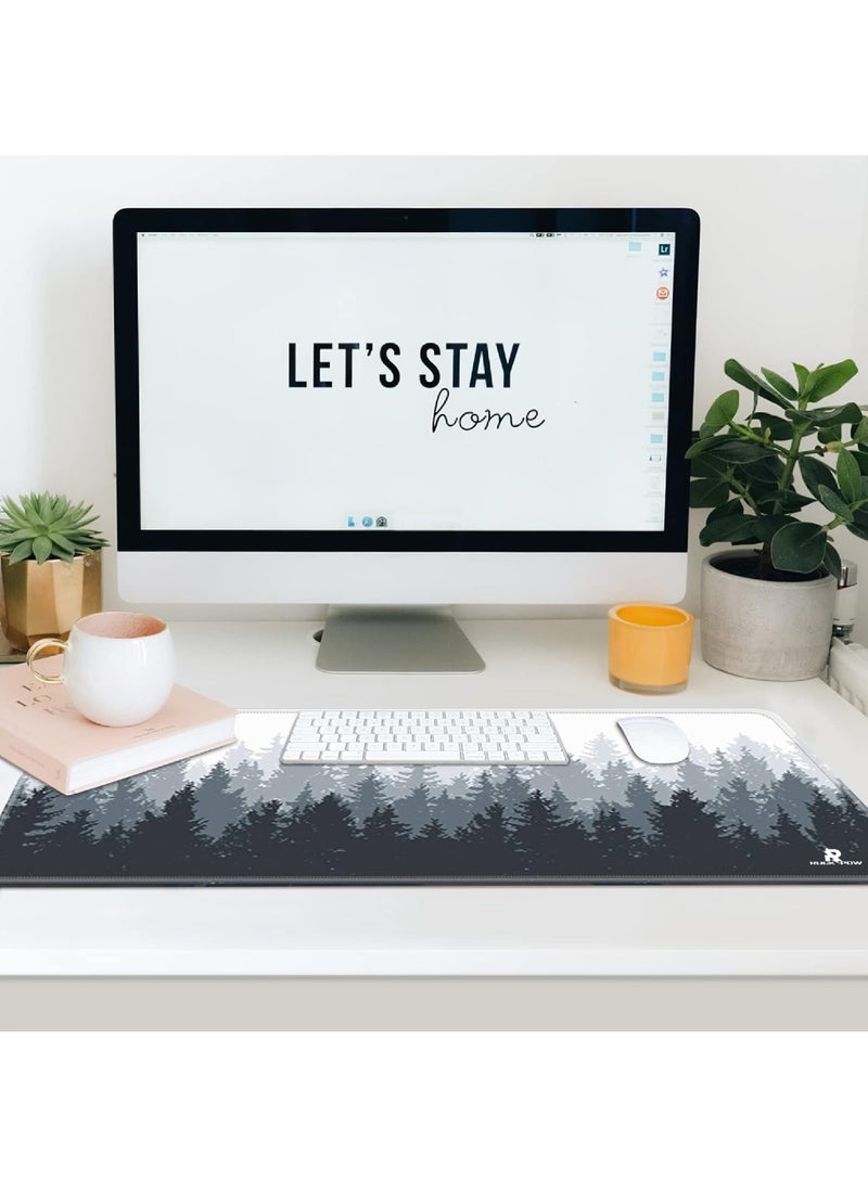 Rock Pow Large Mouse Pad Extended Gaming Mouse Pad Non-Slip Rubber Base Mouse pad Office Desk Mat Smooth Cloth Surface Keyboard Mouse Pads for Computers Forest - Image 5