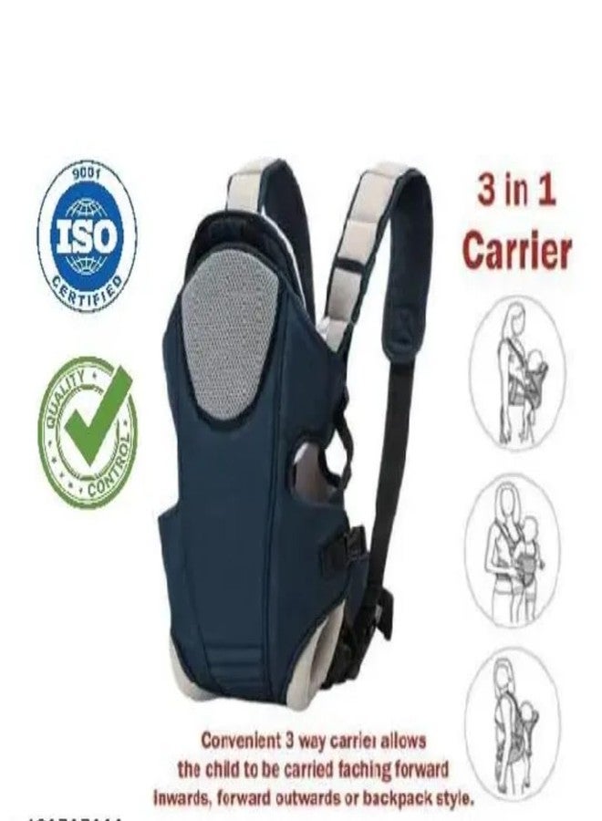 Miracle Moms 3-in-1 Ergonomic Baby Carrier - Multifunctional, Breathable & Adjustable for Newborns to Toddlers Soft, Durable & Designed for Parent & Baby Comfortable (Navy Blue) - Image 3