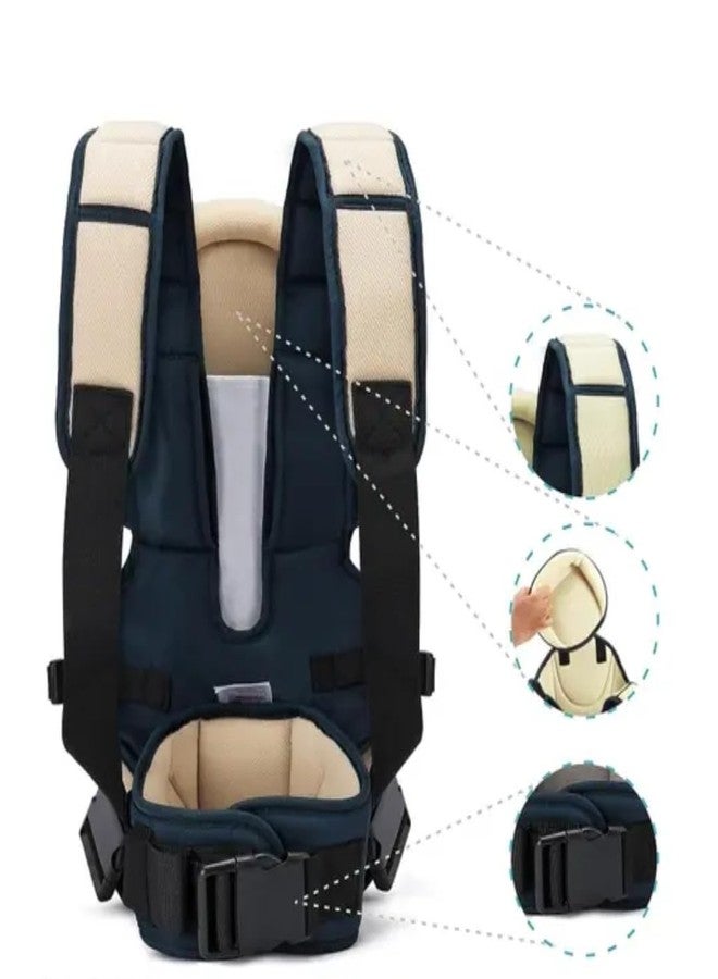 Miracle Moms 3-in-1 Ergonomic Baby Carrier - Multifunctional, Breathable & Adjustable for Newborns to Toddlers Soft, Durable & Designed for Parent & Baby Comfortable (Navy Blue) - Image 2
