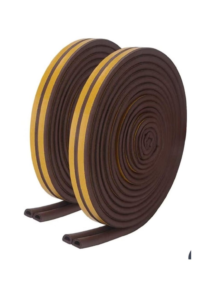 2-Piece Self Adhesive Foam Window Seal Strip 6M Brown 6meter