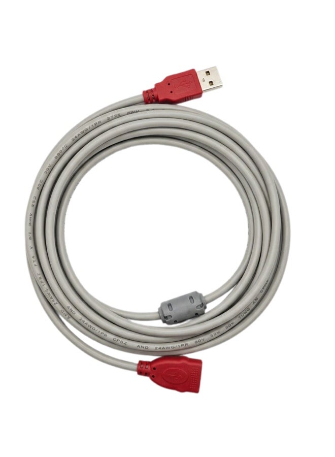 بلاتينيوم كابل تمديد USB 2.0 ذكر إلى أنثى بطول 5 أمتار وجهد 30 فولت - كابل نقل بيانات عالي الأداء، سلك تمديد USB متين لأجهزة الكمبيوتر الشخصية، وأجهزة الكمبيوتر المحمولة، والطابعات، ولوحات المفاتيح، والماوس، ووحدات التخزين المحمولة، والملحقات - Image 1