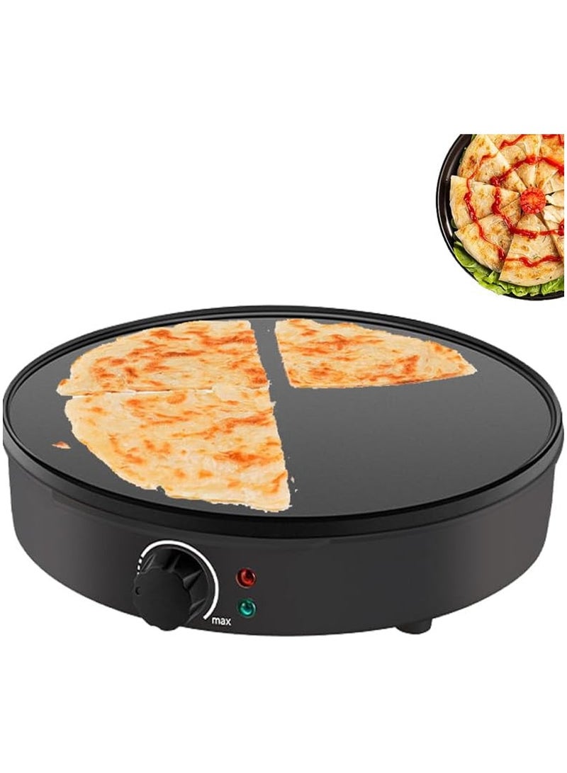 DubaiGallery Home Pancake Machine, Commercial Hot Plate Baking Pan Frying Crepes Making Machine, Household Kitchen Baking Tool, Adjustable Thermostat, Power On & Temp Indicator Light