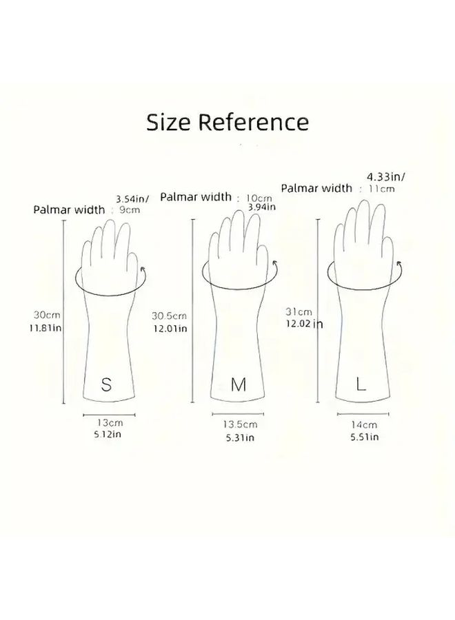 Waterproof Silicone Cleaning Gloves 2 Pairs Random Colors Non Slip Kitchen Dishwashing - Image 4