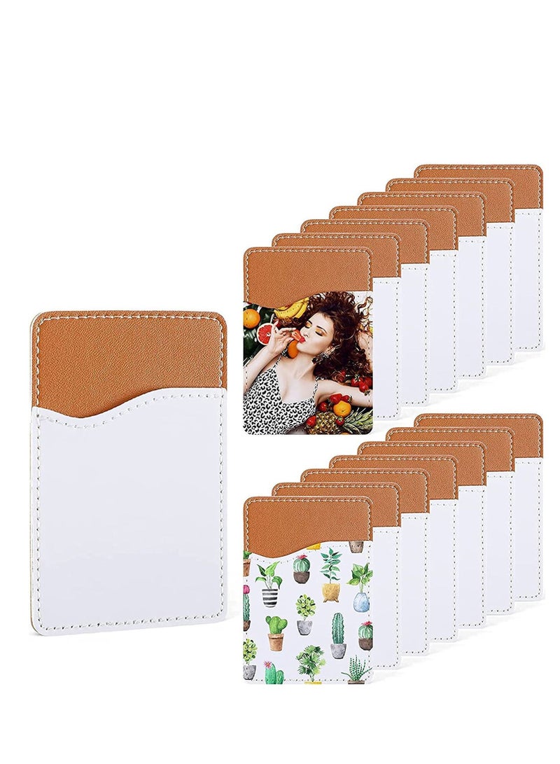 Y&D Blank Phone Wallet Pu Leather Card Holder Mobile Pocket Credit Id Case Pouch Sticking for with Adhesive Stickers (10 Pieces) - Image 1