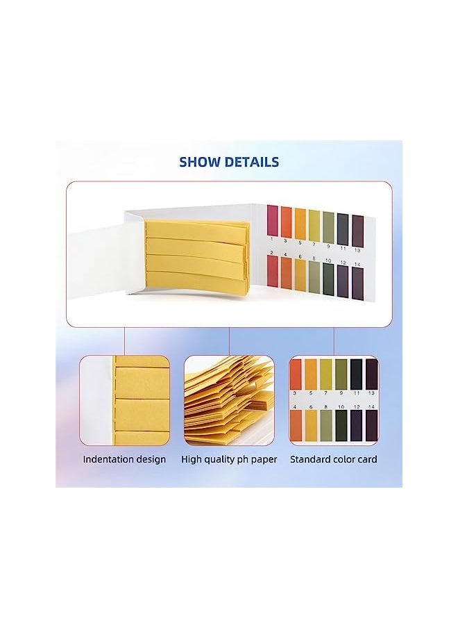 Ph Test Strips, 1600 Strips Full Range 1-14 Universal Ph Test Paper Litmus Paper, Ph Soap Making Testing Strips for Water Wine Saliva Urine Soil, Pet Food Ph Monitoring, 3 Pack Ph Strips