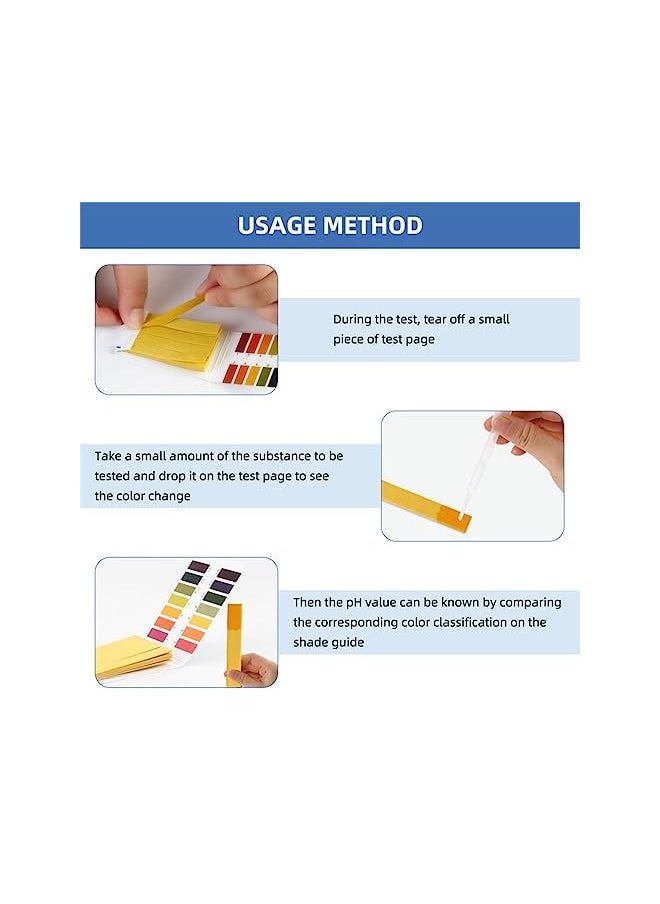 Ph Test Strips, 1600 Strips Full Range 1-14 Universal Ph Test Paper Litmus Paper, Ph Soap Making Testing Strips for Water Wine Saliva Urine Soil, Pet Food Ph Monitoring, 3 Pack Ph Strips