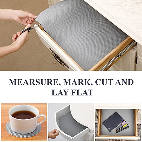 ElastPro (45 cm X 1.5 m X Pack of 3) Metallic Grey EVA Food Grade Washable Anti Slip Mat/Sheet for Fridge, Shelf Liner, Table, Kitchen Drawer mat (Diamond Texture, Metallic Grey) - Image 3