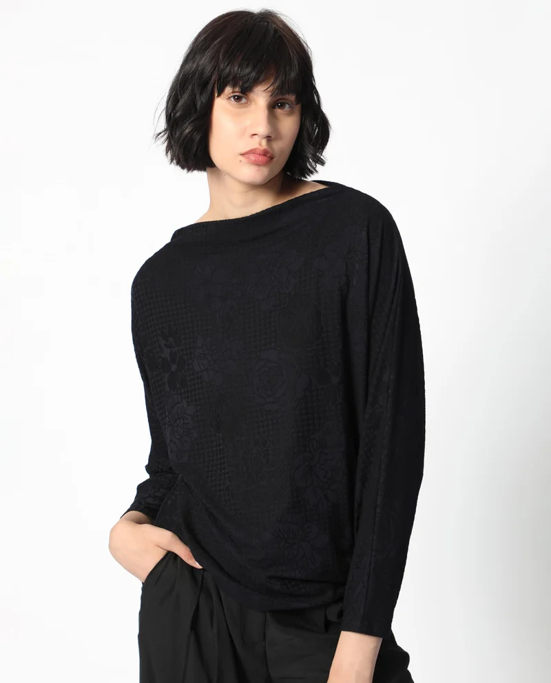 Rareism Women's Boat Neck Full Sleeve Top