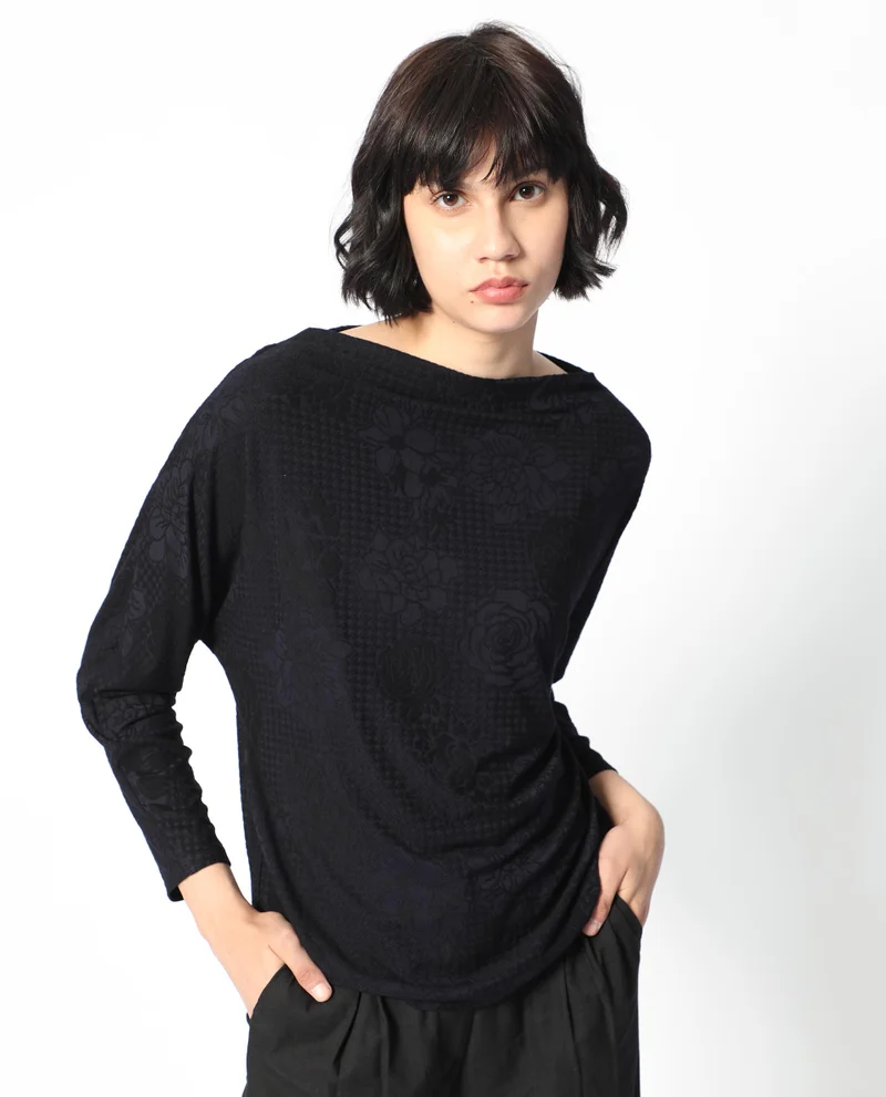 Rareism Women's Boat Neck Full Sleeve Top