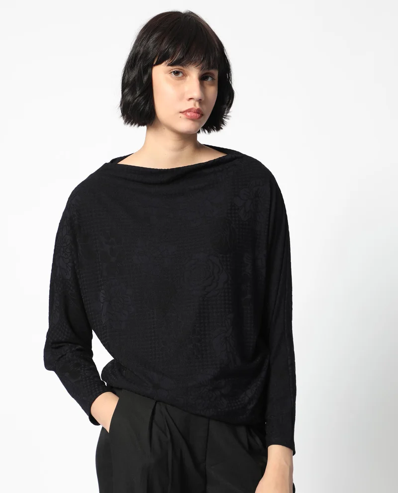 Rareism Women's Boat Neck Full Sleeve Top