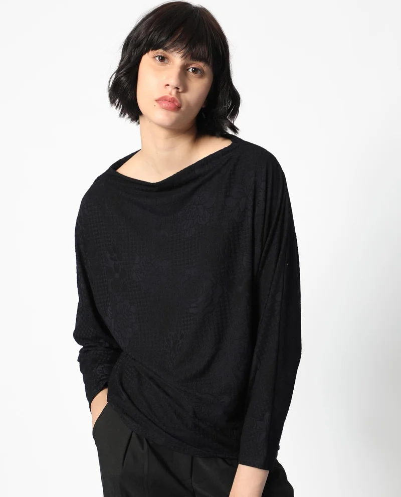 Rareism Women's Boat Neck Full Sleeve Top