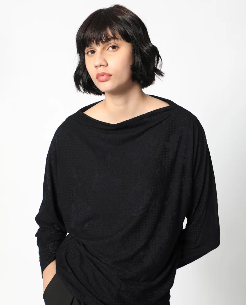 Rareism Women's Boat Neck Full Sleeve Top