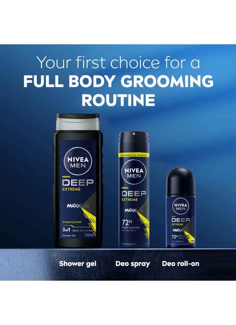 Nivea Men Deep Extreme Maxx Tech Anti Perspirant Spray With 72H Black Carbon 150ml - Image 5