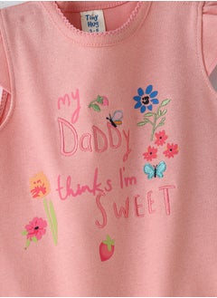 Tiny Hug Baby Girl Pink "My Daddy Thinks I'm Sweet" Onesie  - Image 3