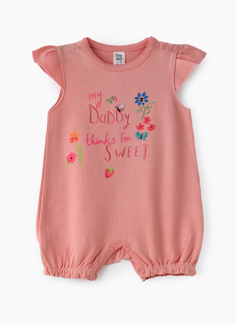 Tiny Hug Baby Girl Pink "My Daddy Thinks I'm Sweet" Onesie  - Image 1