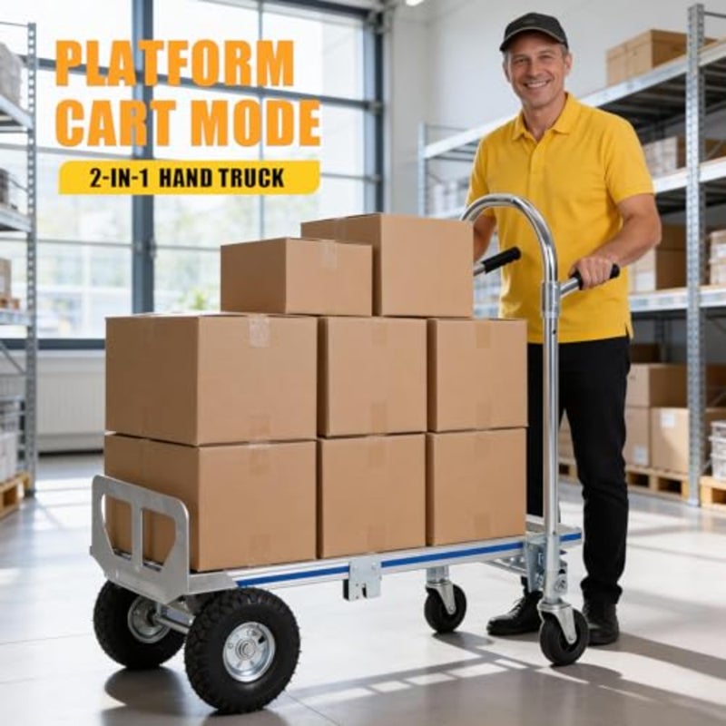 Heavy Duty 2-in-1 Aluminum Hand Truck Dolly Cart, 700 Lbs Capacitybaihuo - Image 3