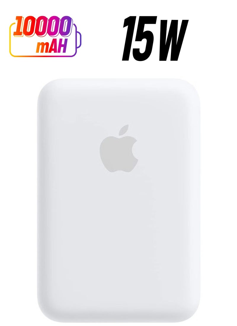 Generic - NEW MagSafe Wireless Power Bank for iPhone 15 Plus – 10,000mAh Portable Charger in White - Image 1