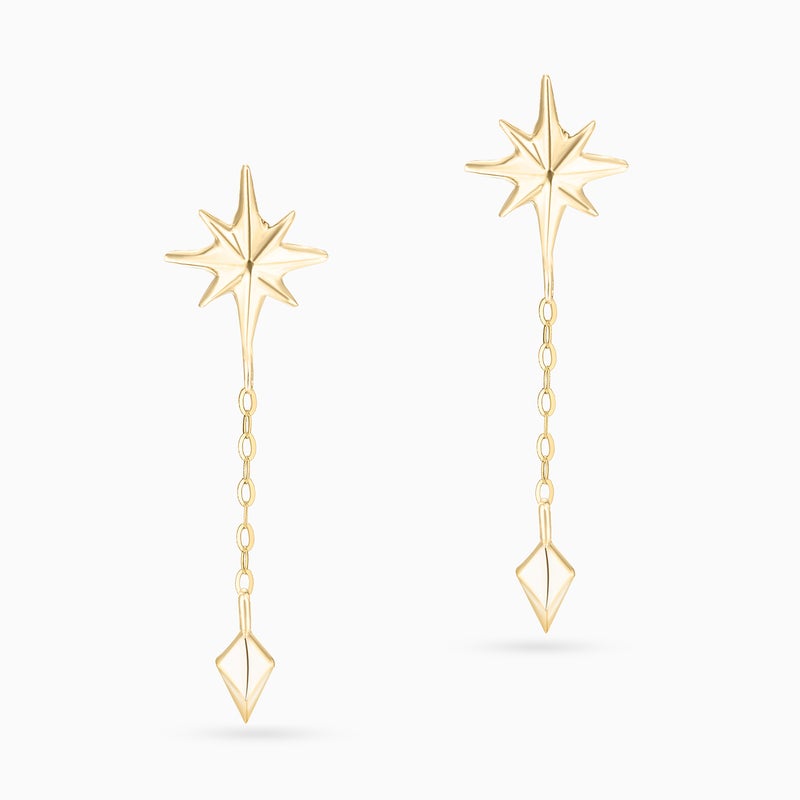 Miss L' by L'azurde Star Drop Earrings in 18K Gold - Image 2