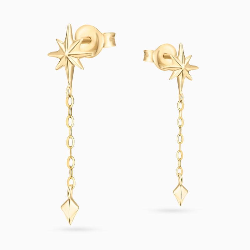 Miss L' by L'azurde Star Drop Earrings in 18K Gold - Image 3