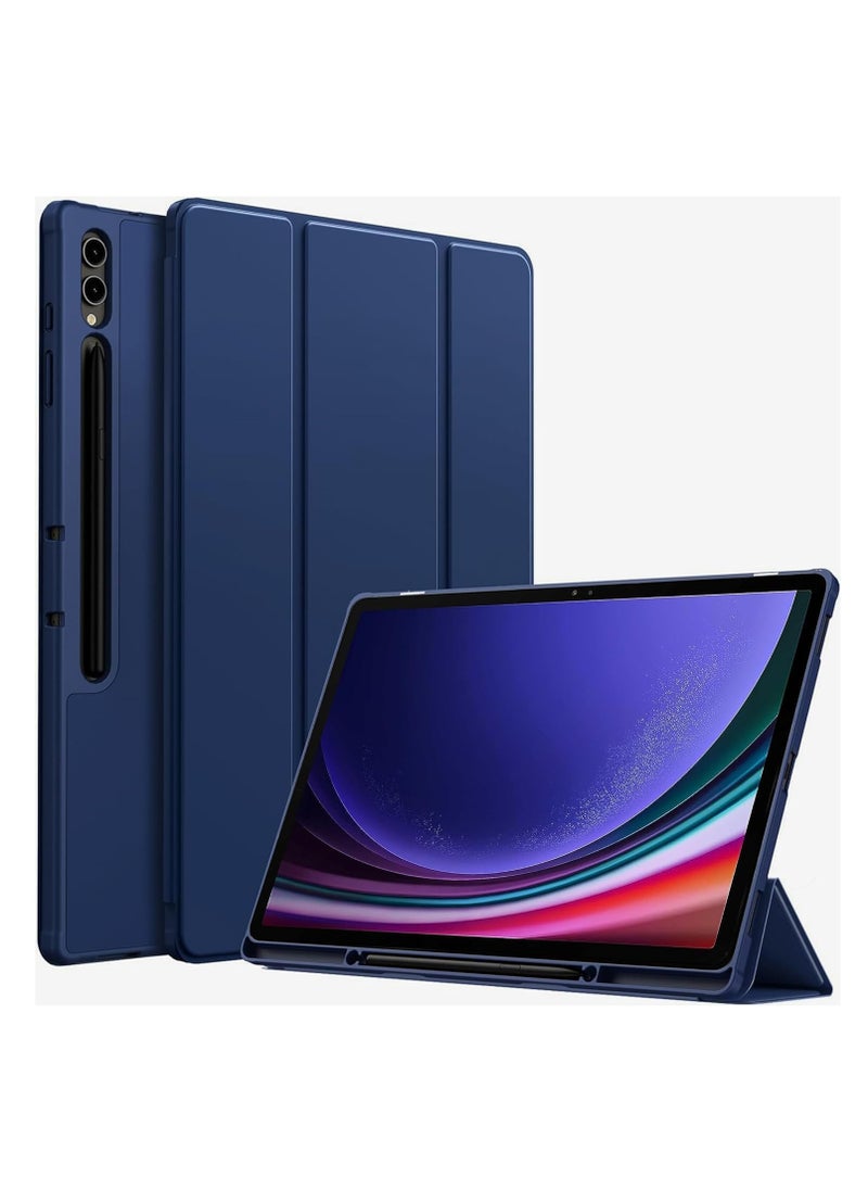 Generic Ecosystem Cover for Samsung Tab S9/S8 Ultra Cover, Soft Flexible Flip Case Cover with S Pen Holder for Samsung Galaxy Tab S9/S8 Ultra 14.6 inch Support Auto Sleep Wake (Dark Blue)  - Image 1