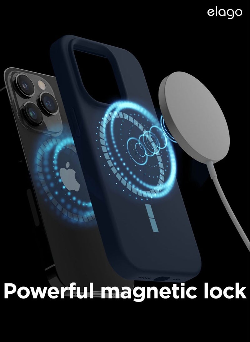 Elago Silicone Shockproof iPhone 14 Pro Max Case Cover with MagSafe - Jean Indigo - Image 3